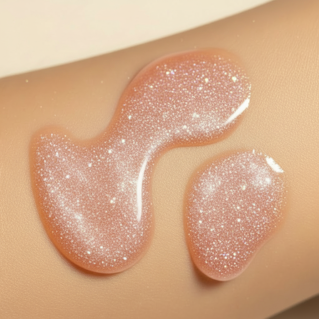 Close-up of a beige gel patch on skin